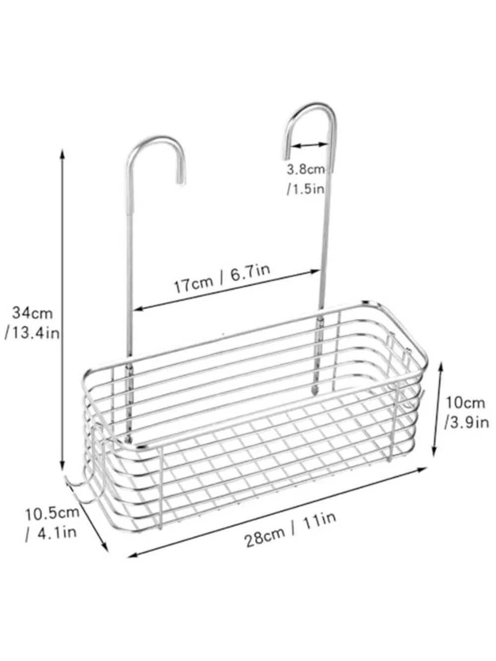 Stainless Steel Shower Door Caddy Hanging Bathroom Organizer Rustproof Shelf